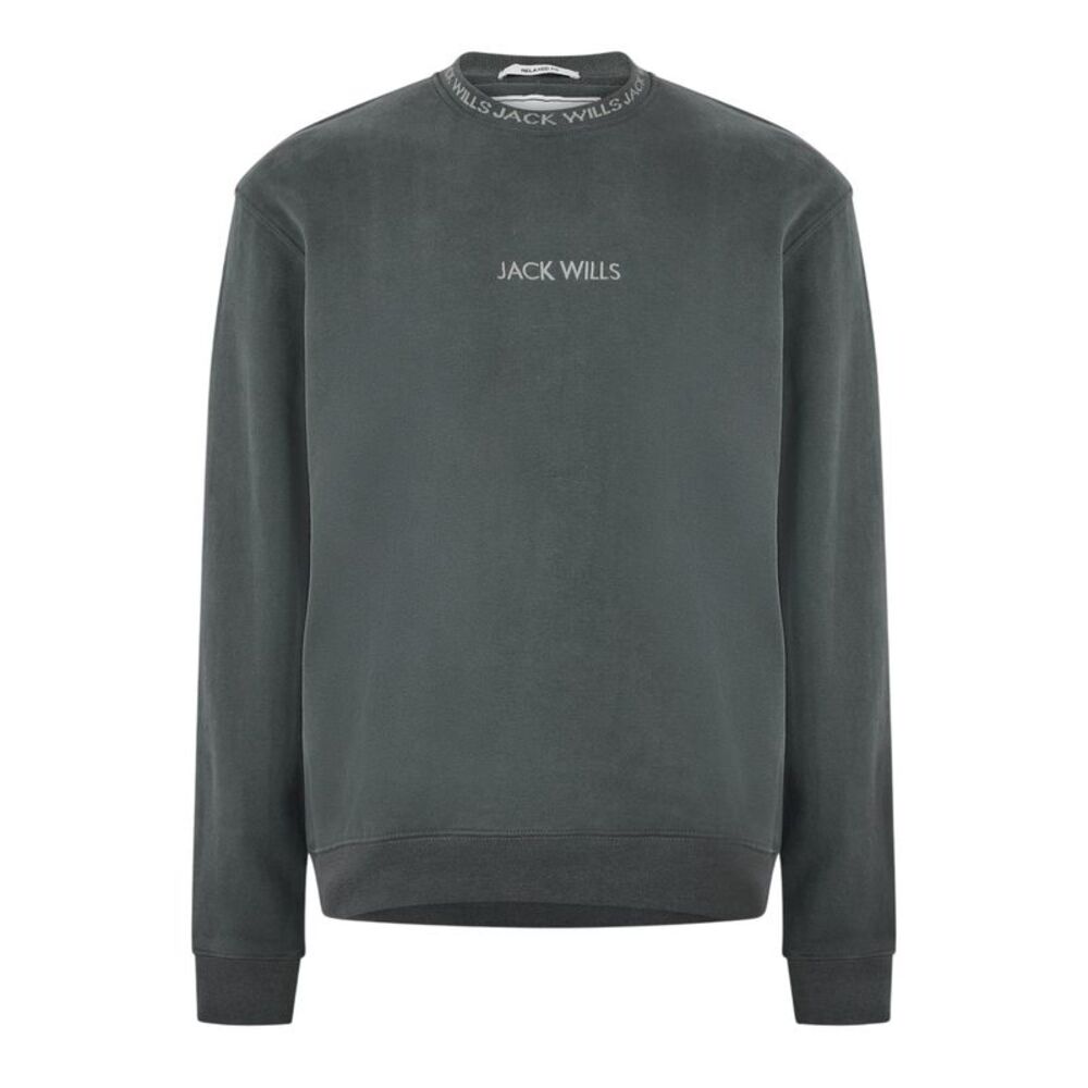 Jack Wills Mens Jacquard Crew Neck Sweatshirt / Slate